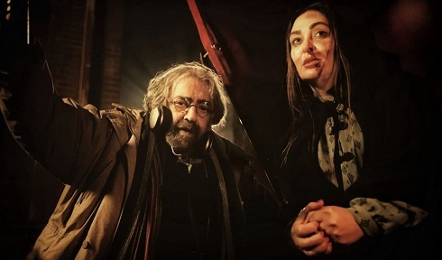 عکس جالب الهام حمیدی و مسعود کیمیایی در پشت صحنه فیلم عکس جالب الهام حمیدی و مسعود کیمیایی در پشت صحنه فیلم