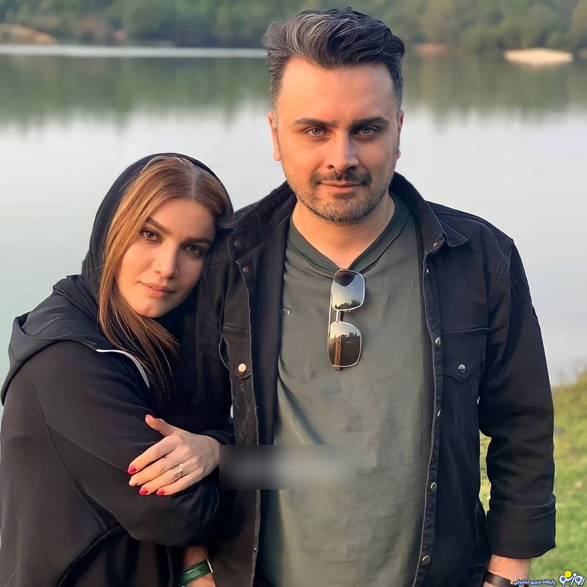 متین ستوده با حجابی منشوری در آغوش مرد خوشتیپ + عکس