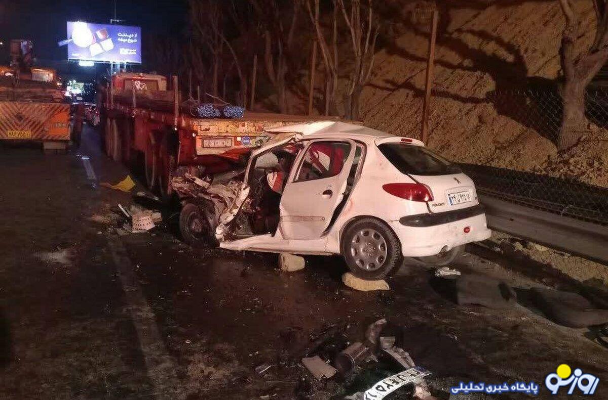 مرگ هولناک ۲ جوان پژو سوار در این اتوبان تهران مرگ هولناک ۲ جوان پژو سوار در این اتوبان تهران