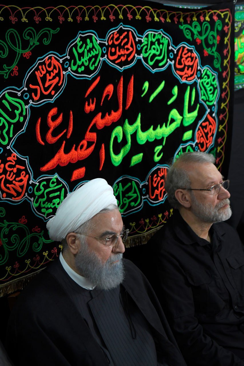 عزاداری شانهبهشانه حسن روحانی و علی لاریجانی
