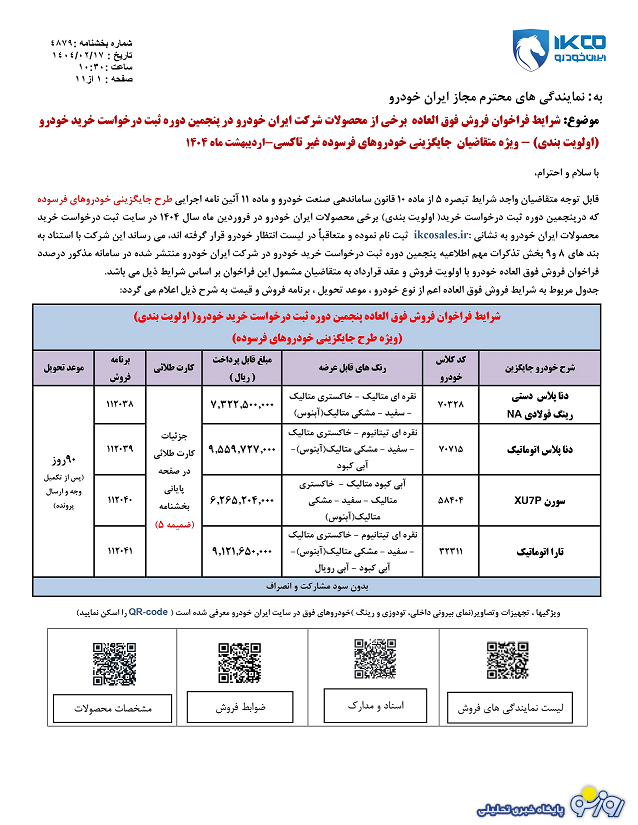 عکس و جزئیات | برای خرید ماشین بشتابید/ فروش فوقالعاده محصولات ایرانخودرو ویژه اردیبهشت عکس و جزئیات | برای خرید ماشین بشتابید/ فروش فوقالعاده محصولات ایرانخودرو ویژه اردیبهشت